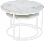 Набор кофейных столиков Tango бежевый мрамор с белыми ножками, 2шт Bradex Home RF 0352