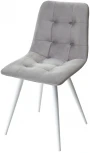 Стул CHILLI-Q светло-серый #26, велюр / белый каркас, 4 шт/ 1 к