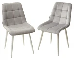 Стул CHIC VF-19/ VF-20 светло-серый/ серый, ткань/ белый каркас