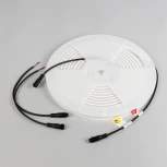 Светодиодная лента герметичная WAVE-TOP-PU-A144-10x10mm 24V White5700 (5 W/m, IP68, 5m, wire x2) (Arlight, Вывод боковой) 052432