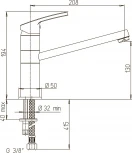 Смеситель Paini Miura MRCR573GMLMKM для кухонной мойки