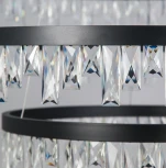 Подвесная люстра ярусная Eletto Celeste Nero EL320P120.1 (LED, 220V, хрусталь, на тросе, круглые, кольцо)