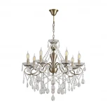 Подвесная люстра с хрустальными подвесками в форме подсвечника Lumion Luina 8346/7 бронза/прозрачный, металл/хрусталь E14 7*40W 220V