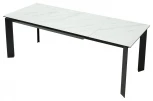 Обеденный стол M-City CREMONA 160 KL-99 Белый мрамор матовый, итальянская керамика / черный каркас