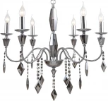 Подвесная люстра Grace 1053/09/06P (220V, хрусталь, подвески, на цепи, подсвечник, свеча, кольцо)