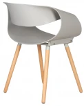 Стул обеденный DOBRIN ALIEN (ножки светлый бук, цвет светло-серый (GR-01))