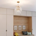 Подвесная люстра Wi-Fi Eurosvet Claire 60170/8 золото (220V, управление смартфоном, голосовое управление, умный дом - Minimir Home, Алиса, Маруся, Салют, на тросе)