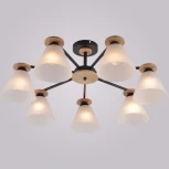 Потолочная люстра на штанге Reluce 01625-0.3-07 BK+WOOD (220V)