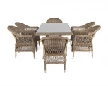 Обеденная группа из искусственного ротанга на 6 персоны, цвет соломенный 4SIS Амароне AmC6T-7-SET