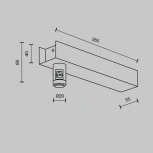 Основание настенное Wall для блока питания с вводом питания Flarity черный Maytoni Accessories for tracks Flarity TRA155CW-BB-B