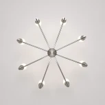 Подвесная люстра Wi-Fi Eurosvet Rhyton 60167/8 никель (220V, управление смартфоном, голосовое управление, умный дом - Minimir Home, Алиса, Маруся, Салют, на цепи)