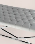 Банкетка-скамейка Stool Group АРТ ДЕКО велюр серый сталь серебро УТ000001881