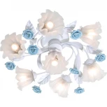 Потолочная люстра Lucia Tucci Fiori Di Rose 112.6.1 (220V, муранское стекло, цветы, ветки, розы)