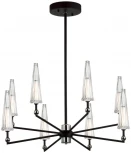 Потолочная люстра на штанге Odeon Light Fungo 5429/39L черный матов./прозрачный/металл/стекло/акрил LED 39W 3000K 1330Лм (220V, зонтик)