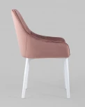 Стул Stool Group Диана велюр пыльно-розовый ножки белые УТ000025427