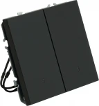 Выключатель двухклавишный с подсветкой (черный) Stekker Эмили 49838