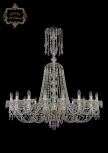 Подвесная большая люстра Art Classic 11.24 11.24.18.400.XL-125.Gd.V7010 (220V, хрусталь, на цепи, подсвечник, свеча)