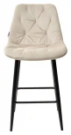 Полубарный стул YAM G062-03 светлый беж, велюр (H=65cm)