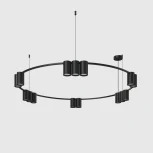 Подвесной светильник Denkirs Orbit DK4067-BK 15xGU10 LED до 15 Вт, черный матовый (220V, на тросе, кольцо)