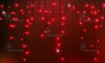 Гирлянда светодиодная Бахрома красная с мерцанием 220B, 144 LED, провод черный, IP54 RL-i3*0.9F-B/R Rich LED