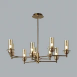 Потолочная люстра на штанге Lumion Madonna 6554/9C бронза/коньячный/металл/стекло E14 9*40W 220V