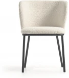 Стул Ciselia из белой ткани букле и черного металла La Forma (ex Julia Grup) арт.108355