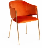 Кресло KRONOS (mod. 8158) рыжий/золотые ножки (металл/вельвет)