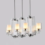 Потолочная люстра большая на штанге iLamp King RM6201-8P CR+CL (220V)