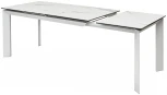 Стол CREMONA 140 MATTE STATUARIO Белый мрамор матовый, керамика/ белый каркас М-City