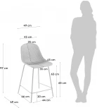 Барный стул La Forma (ex Julia Grup) Quinby (Белый/ Сталь,Пластик,Полипропилен)