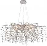 Подвесная люстра Odeon Light Delica 4970/12 HALL матов.серебристый/алюмин./хрусталь G9 12*40W (220V, на тросе, лепестки, ветки)