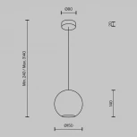 Подвесной светильник в форме шара Maytoni Glamping MOD437PL-01BG