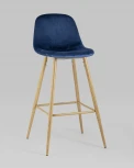 Стул барный Stool Group Валенсия велюр синий ножки цвет дерево УТ000008858