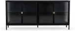 Сервант 4-х дверный The One ОГОГО (арт.774636), (ЛДСП,Металл,Стекло/Черный)