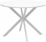 Стол ВЕГА D100 Белый, стекло/ белый каркас М-City