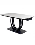 Стол MATERA 160 MARBLES KL-99 Белый мрамор матовый, итальянская керамика/ черный каркас М-City