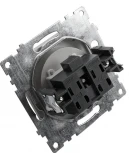 Выключатель одноклавишный с подсветкой (серебро) Stekker Катрин 39577