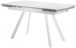 Стол Dikline US120 мрамор ультра белый сатин,опоры белые