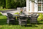 "Эспрессо–150 S" обеденная группа плетеная, цвет графит 4SIS арт.УТ-00007676