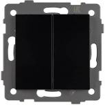 Механизм выключателя двухклавишный самовозвратный SWT-MKR2-PL-BK-V (250V, 10A) (Arlight) 049884