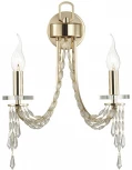 Бра Odeon Light Capel 5063/2W золото/прозрачный/металл/хрусталь E14 2*40W (220V, подвески, подсвечник, свеча)