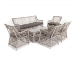 Лаунж-зона из искусственного ротанга на 6 персоны, цвет бежевый 4SIS Асти AS2C4JT-6-SET beige