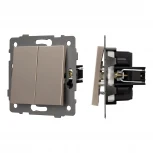 Механизм выключателя двухклавишный самовозвратный SWT-MKR2-PL-GD-V (250V, 10A) (Arlight) 049886