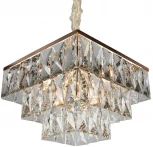 Подвесная люстра ярусная Omnilux 726 OML-72603-08 (220V, хрусталь, на цепи)