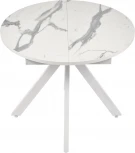 Стол Bradex Home Rudolf круглый раскладной 90-120x90x75см, белый мрамор, белый (RF 0465)