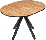 Стол Bradex Home Rudolf круглый раскладной 90-120x90x75см, Дуб Вотан, черный (RF 0454)