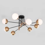 Умная потолочная люстра на штанге Eurosvet Nuvola 70129/8 латунь (220V, шарики)