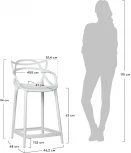 Комплект из 2-х стульев Bradex Home полубарных Bradex Home Masters серый (FR 0210P)