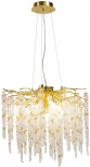 Подвесная люстра AM Group DIAMAND D600 Gold (220V, хрусталь, на тросе)