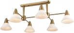 Потолочная люстра на штанге Lumion Corne 8113/6 латунь/белый, металл/стекло E27 6*60W 220V